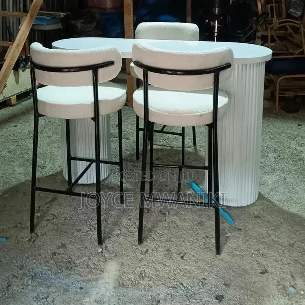 Counter Table With 3 Counter Chairs, White - main view