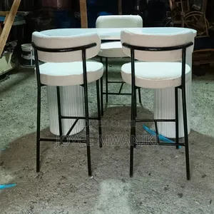 Counter Table With 3 Counter Chairs, White