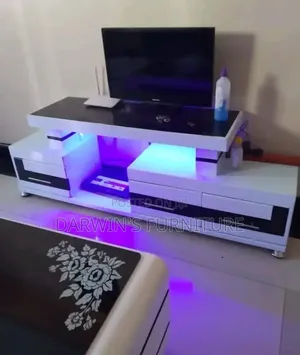 Modern TV Stand With Red Lights
