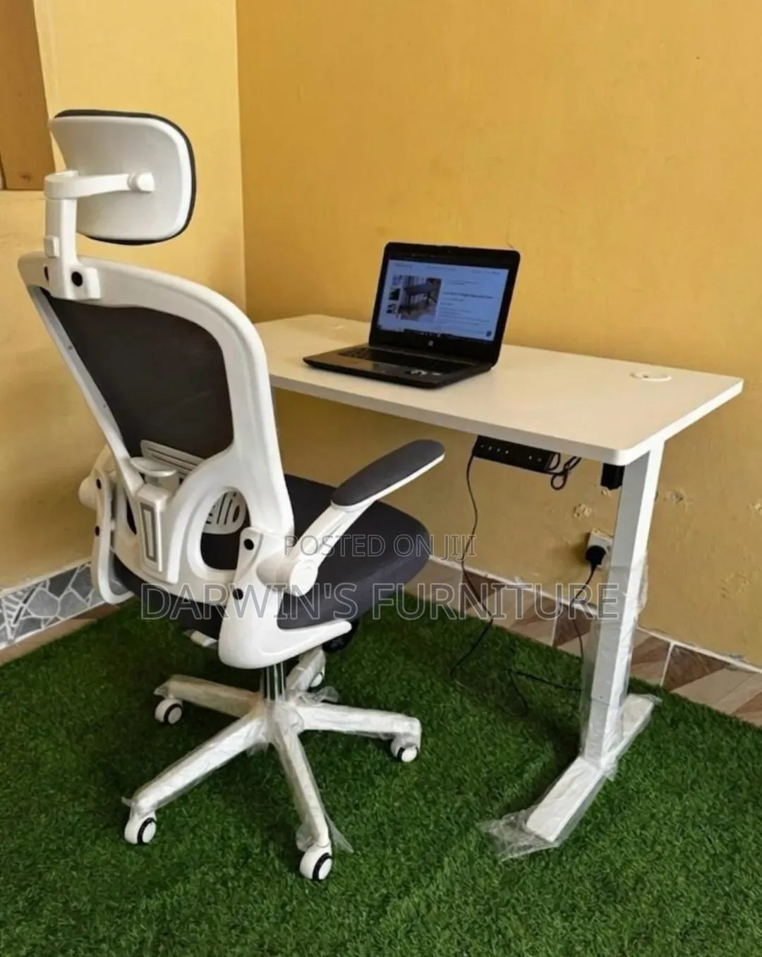 Adjustable Electric Standing Table and a Chair