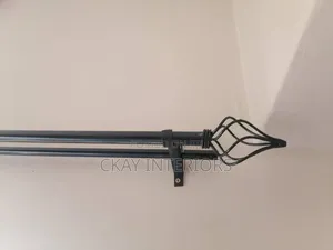 Black 2m Double Cheap Adjustable Curtain Rods