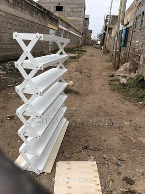 All White Foldable 40 Pairs Shoe Rack.