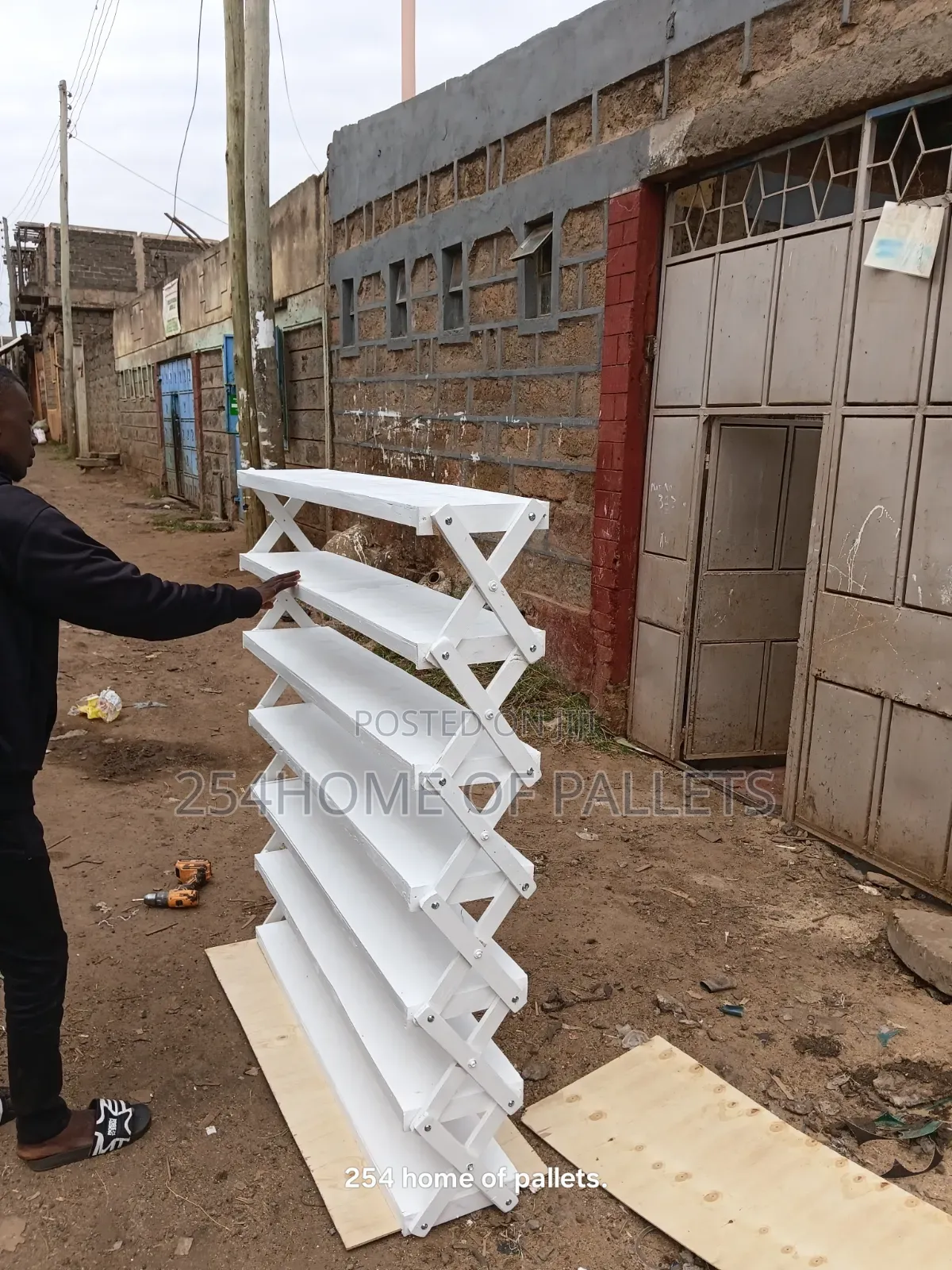 All White Foldable 40 Pairs Shoe Rack.