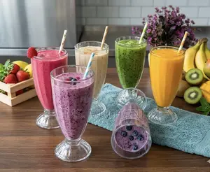 6 PCS 380 Ml Classic Milkshake / Smoothie Glasses.