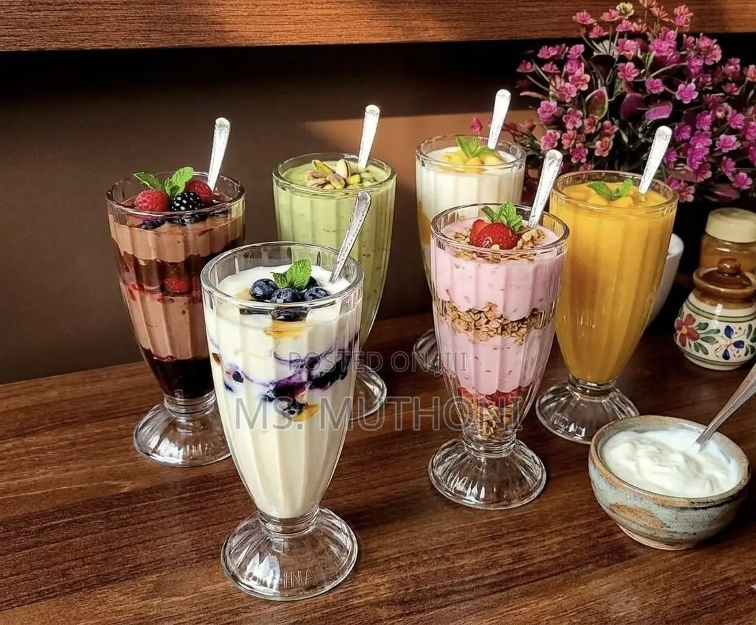 6 PCS Classic Milkshake/ Yoghurt Glasses (380 Ml )