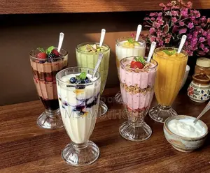 6 PCS Classic Milkshake/ Yoghurt Glasses (380 Ml )
