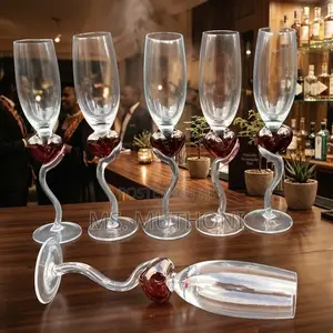 6 PCS Amour" Twisted Stem Champagne Flutes
