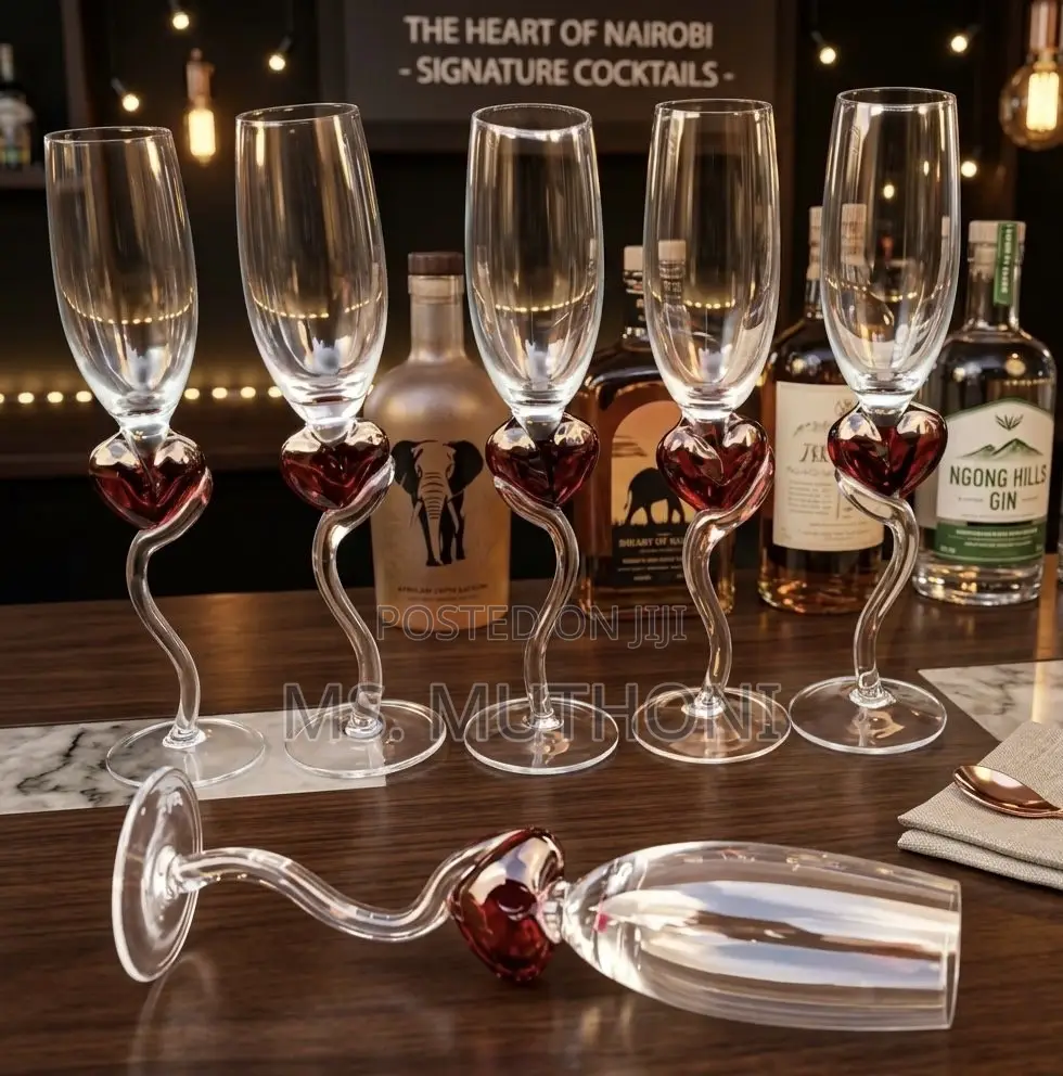 6 PCS Sweetheart Champagne Flutes