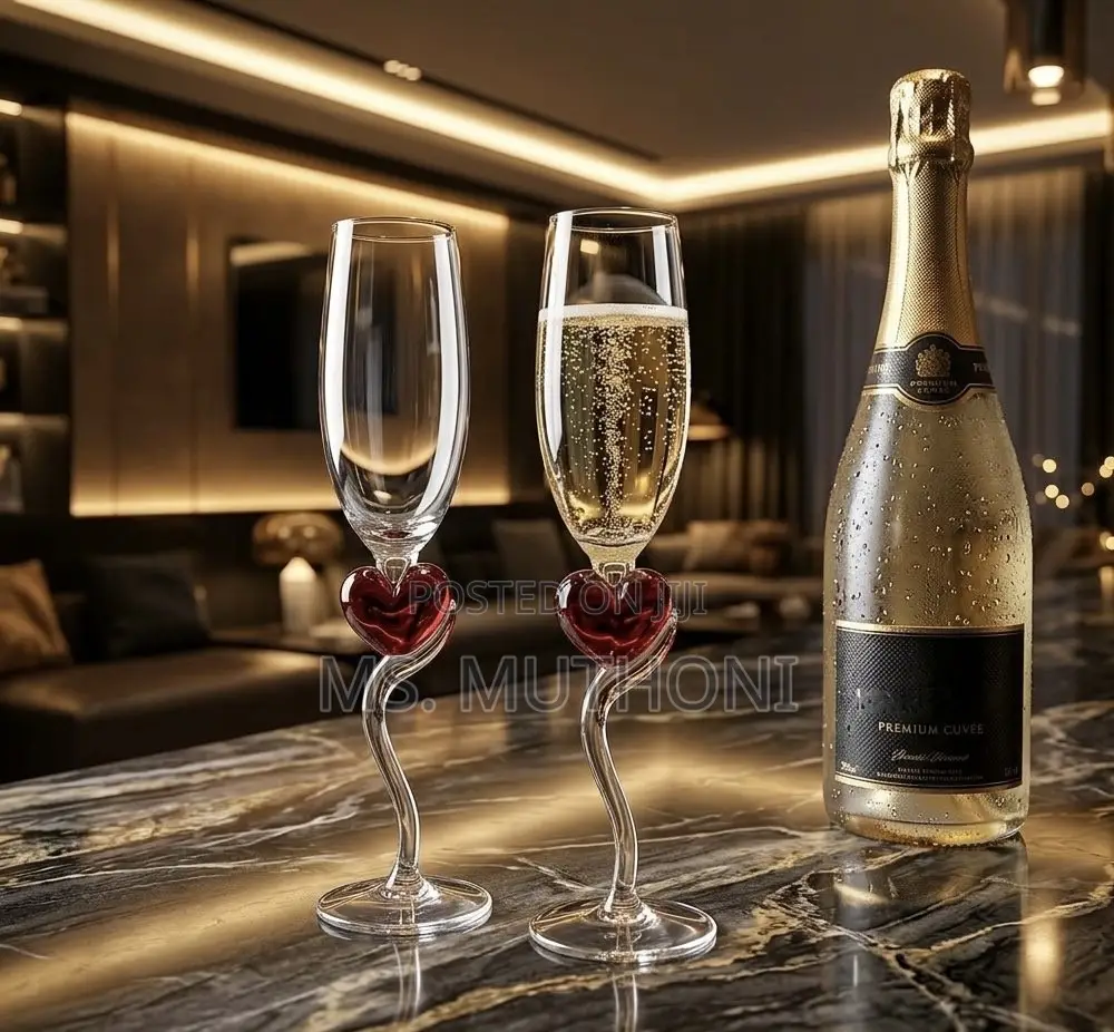 6 PCS Sweetheart Champagne Flutes