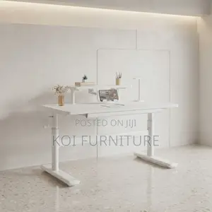 Office Desk; 1200mm White Manual Standing Height Adjustable Desk