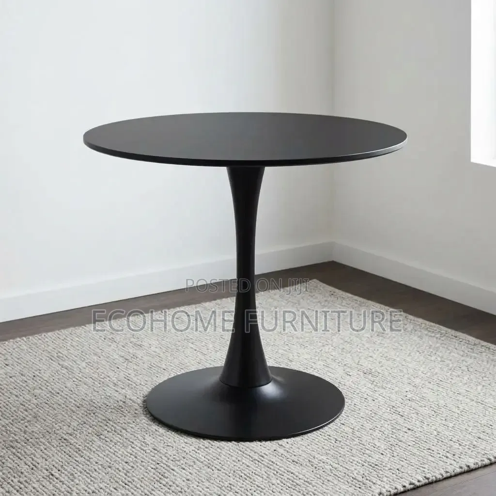 Dining Table – Round Black Pedestal Table