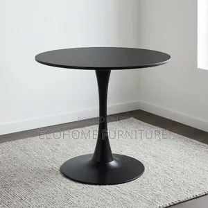 Dining Table – Round Black Pedestal Table