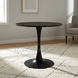 Dining Table – Round Black Pedestal Table