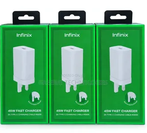 Infinix 45W Fast Charger Retractable Pins 3A Type-C Cable Original