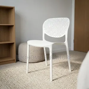 Dining Chair – White Plastic Chair With Backrest
