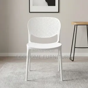 Dining Chair – White Plastic Chair With Backrest