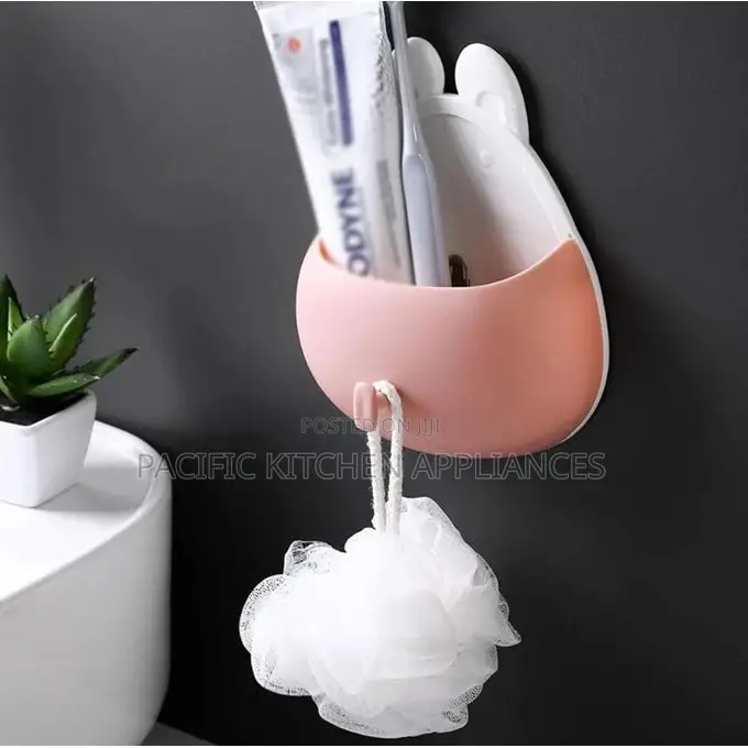 1PC Wall Mounted Seamless Toothbrush Toothpaste Makeup Brushes Holder