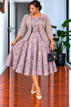 Floral Skater Dress Plus Coat