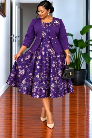 Floral Skater Dress Plus Coat