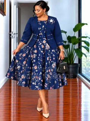 Floral Skater Dress Plus Coat