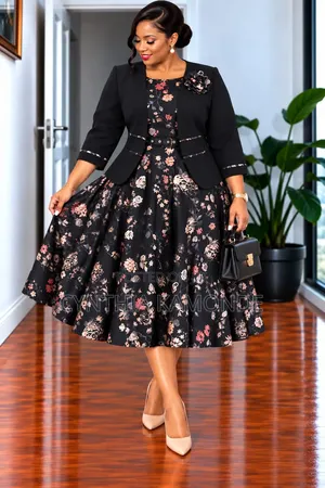 Floral Skater Dress Plus Coat