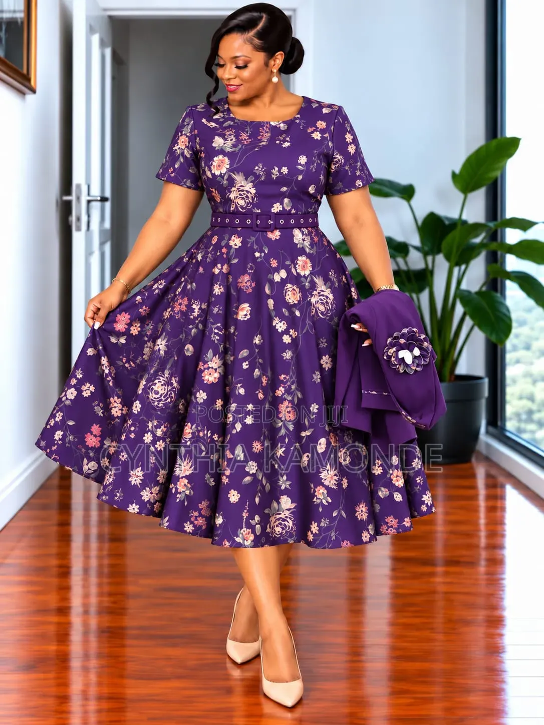 Floral Skater Dress Plus Coat