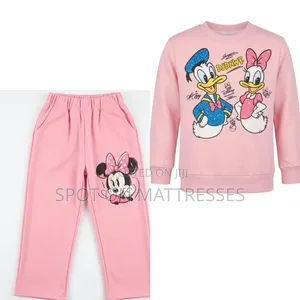 2pc Set for Baby Girls. Age 2-7years. Baby Pink/Hot Pink/Black.