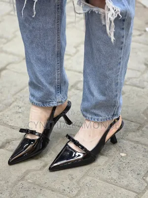 Bow Tie Slingback Kitten Pumps