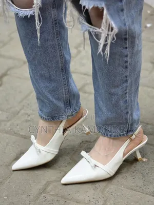 Bow Tie Slingback Kitten Pumps