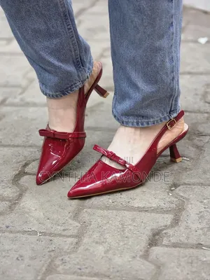 Bow Tie Slingback Kitten Pumps