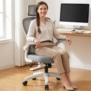 Office Chairs| White High-Back Orthopedic Office Seat