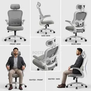 Office Chairs| White High-Back Orthopedic Office Seat