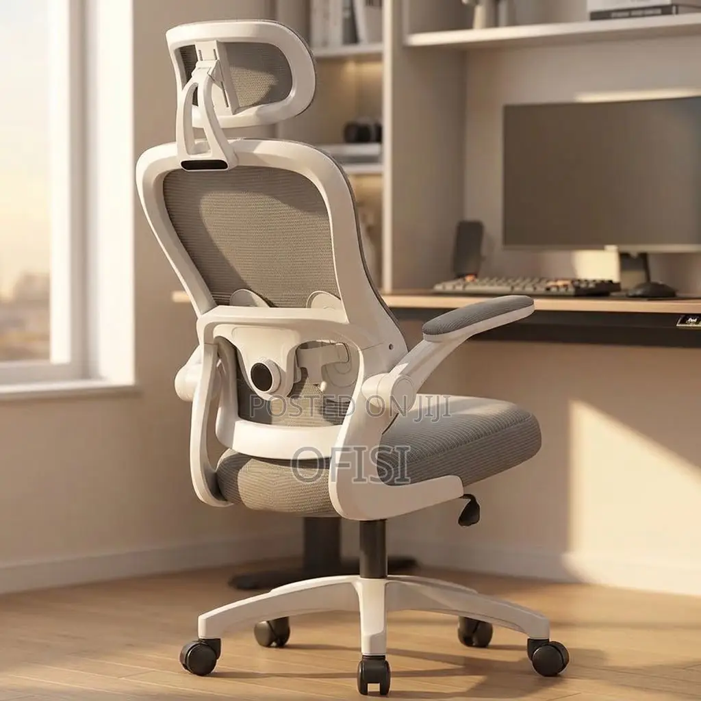 Office Chairs| White High-Back Orthopedic Office Seat