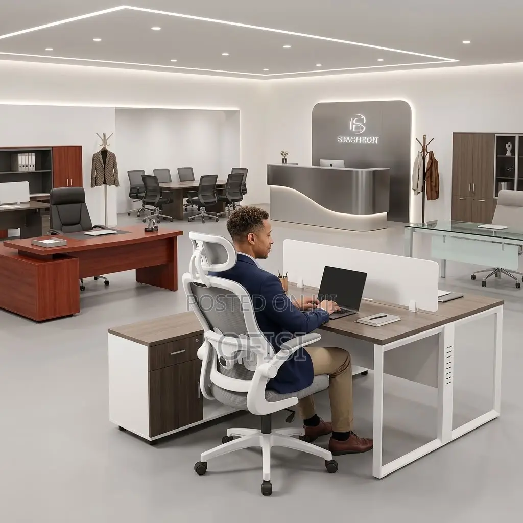 Office Chairs| White High-Back Orthopedic Office Seat