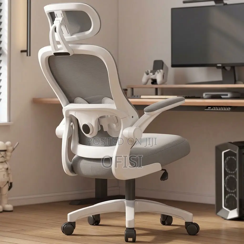 Office Chairs| White High-Back Orthopedic Office Seat
