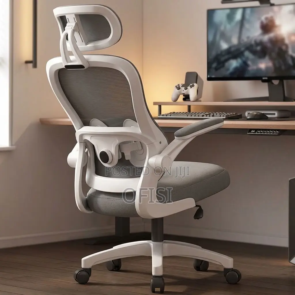 Office Chairs| White High-Back Orthopedic Office Seat