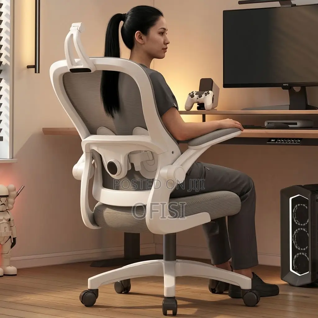 Office Chairs| White High-Back Orthopedic Office Seat