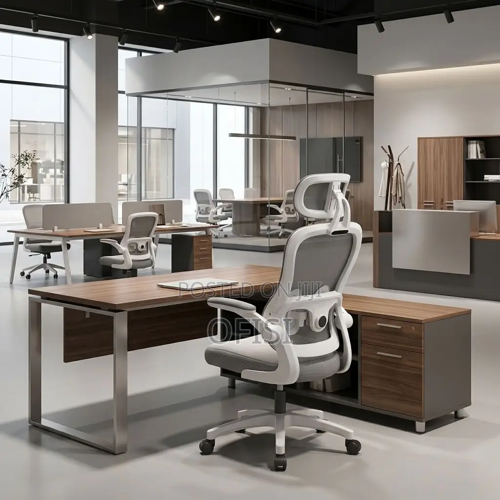 Office Chairs| White High-Back Orthopedic Office Seat