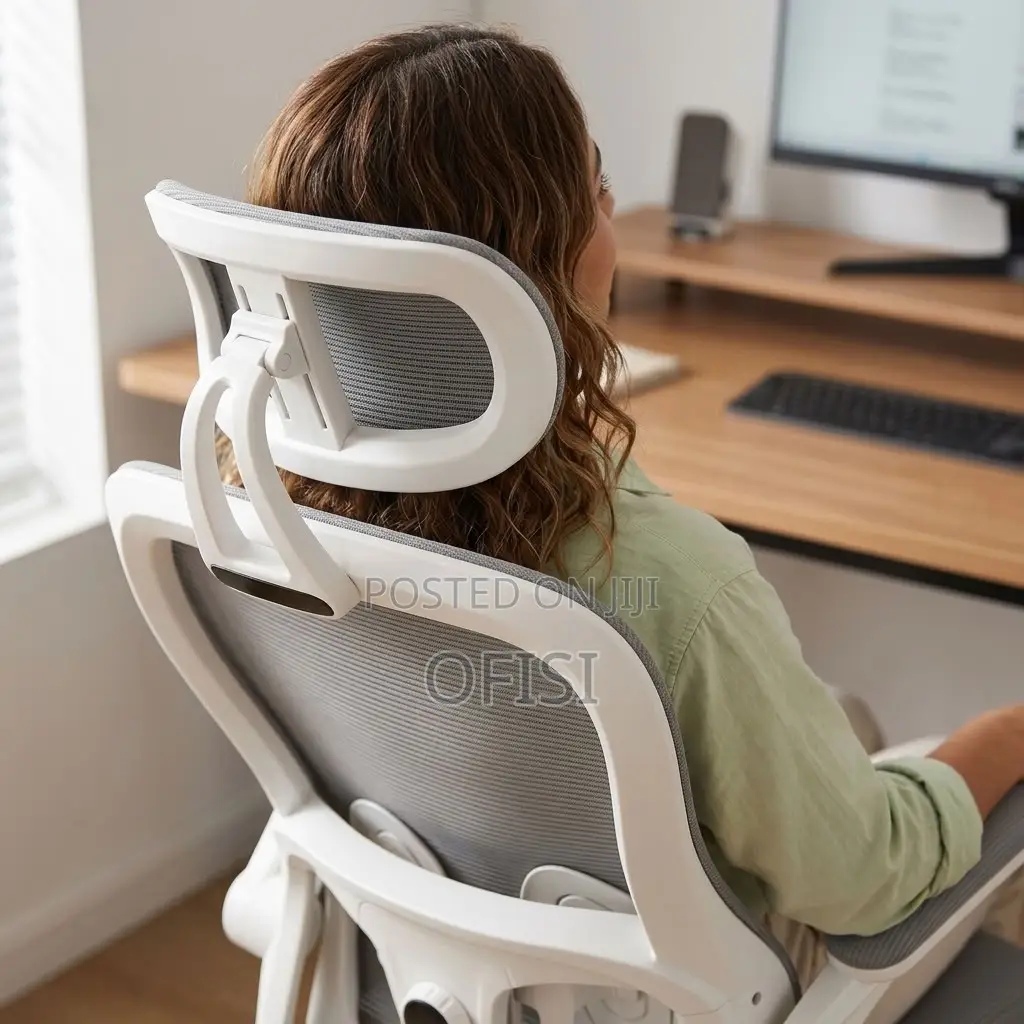 Office Chairs| White High-Back Orthopedic Office Seat