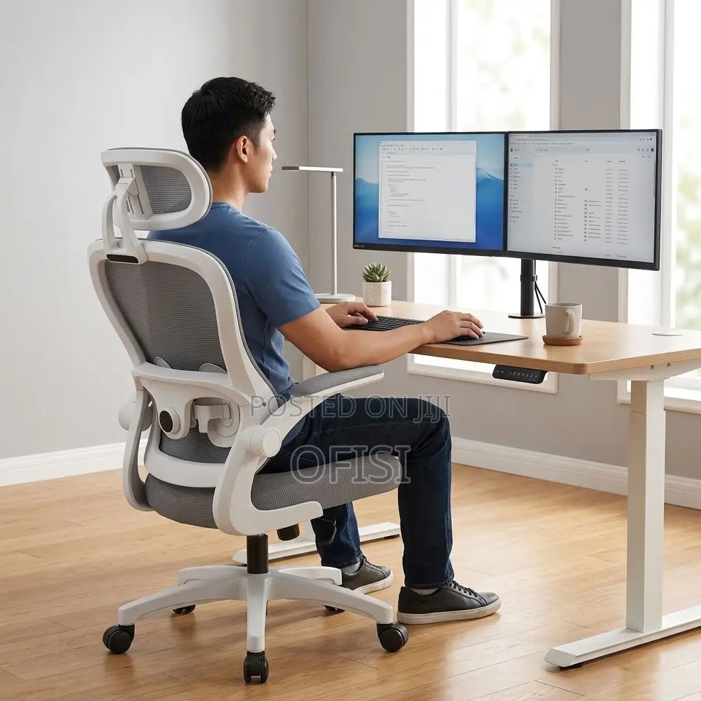 Office Chairs| White High-Back Orthopedic Office Seat