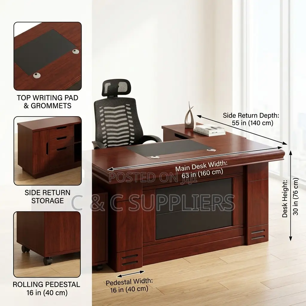 1.8m Manager's L-Desk