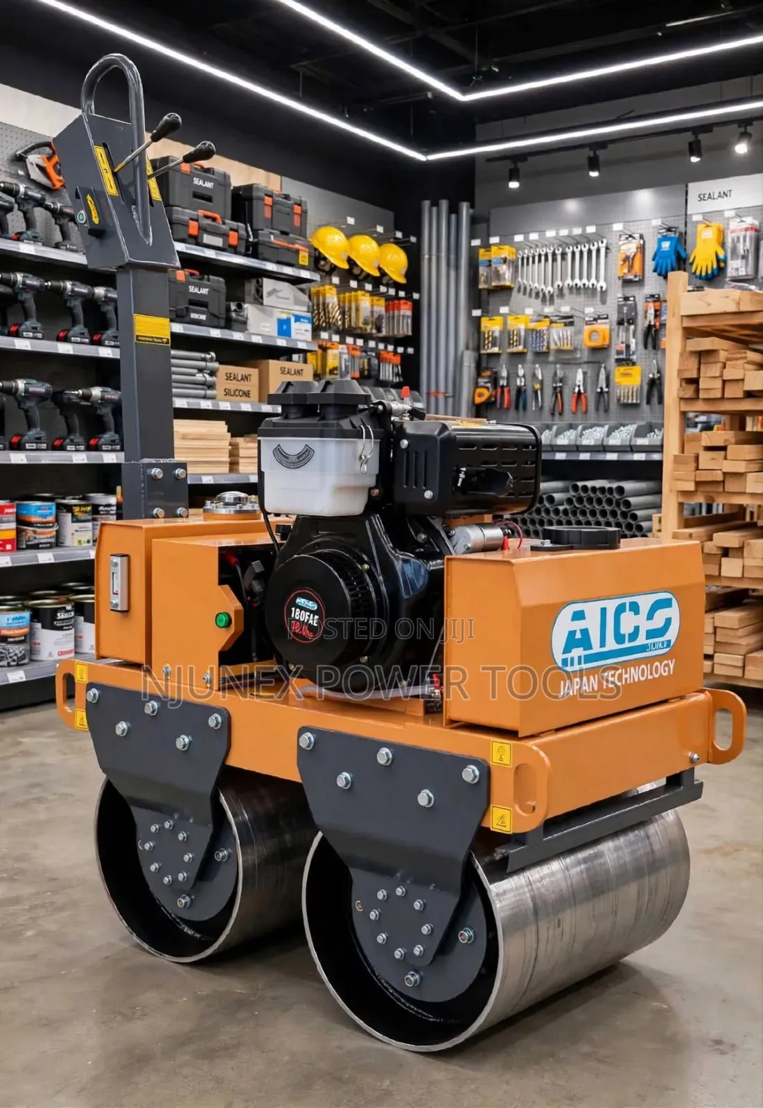 Aico Japan Double Drum Roller Powered by a 186F 10HP Diesel Engin