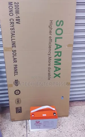 Solarmax 200watts Solar Panel+ 100ah Solar Battery