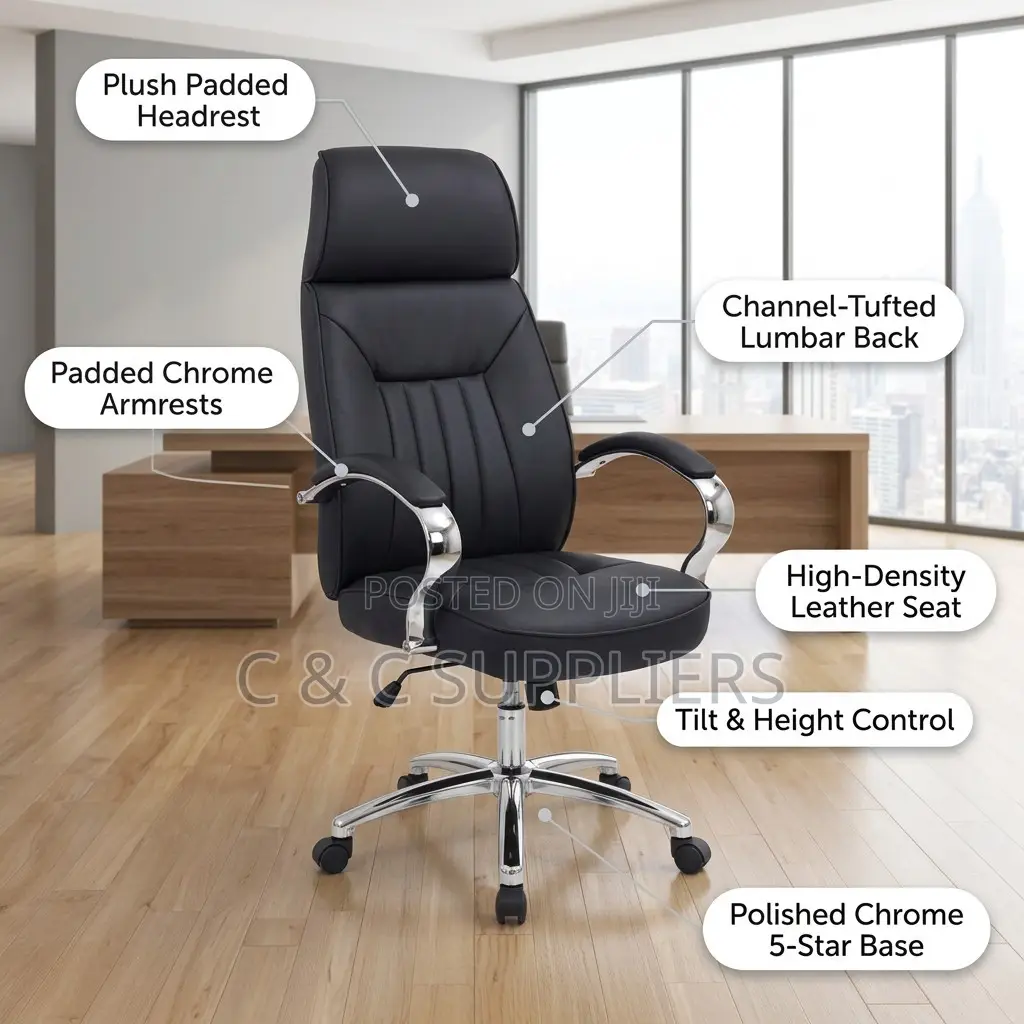 Black Manager's Leather Seat
