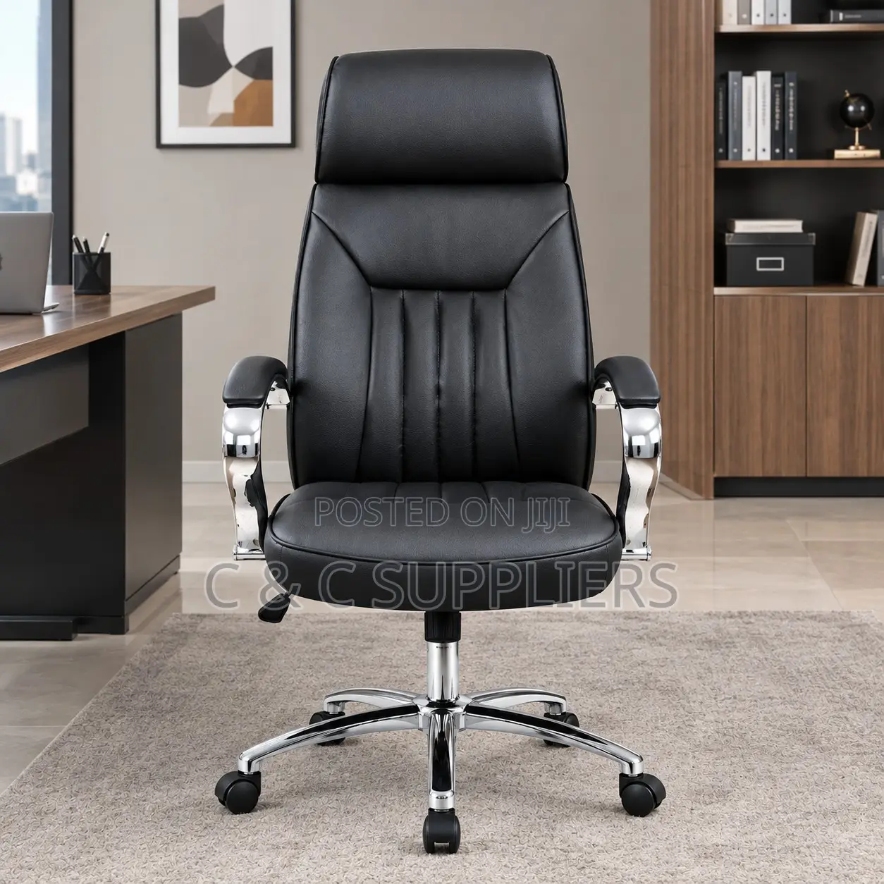 Black Manager's Leather Seat