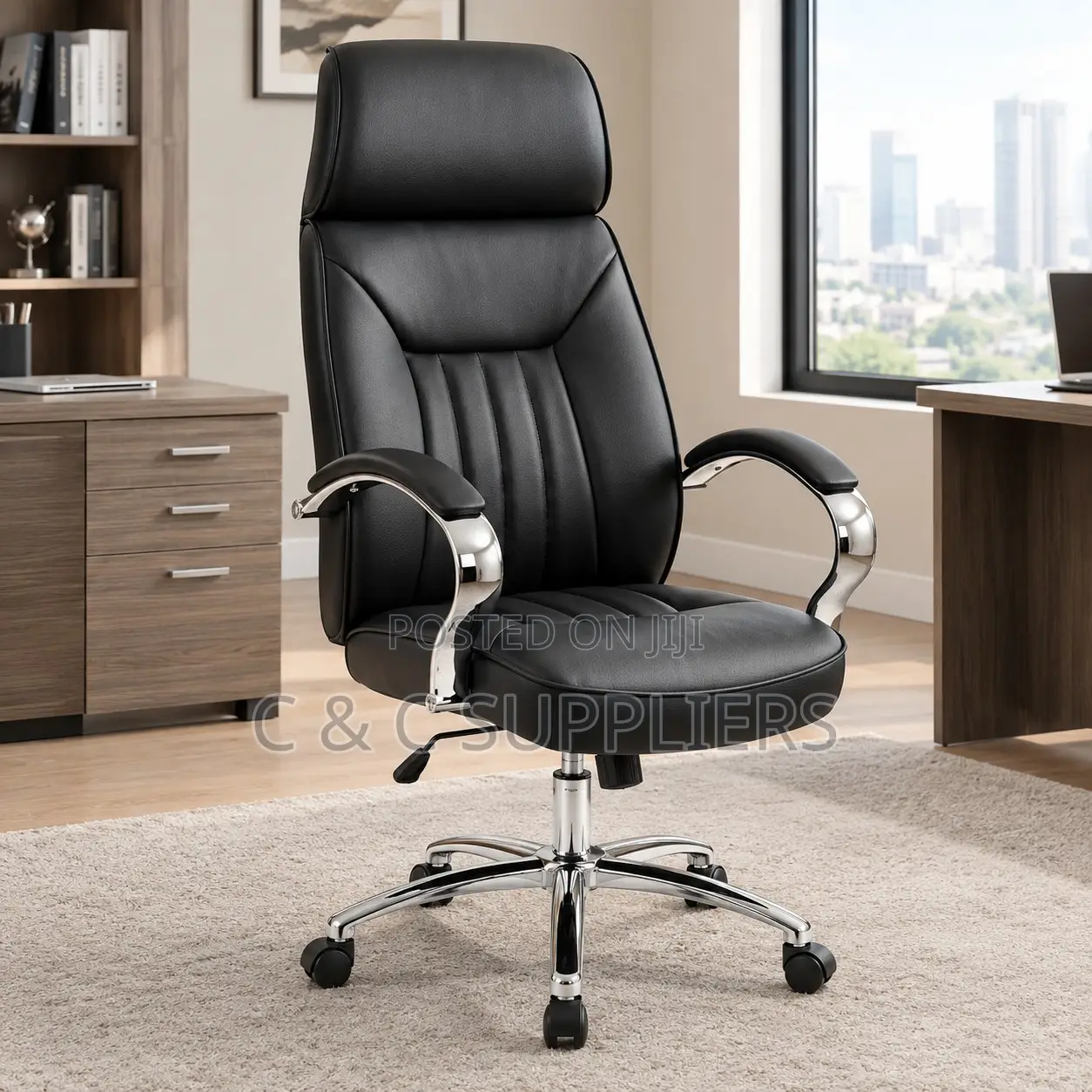 Black Manager's Leather Seat