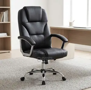 Executive Chair : High-Quality Black Leather Executive Chair