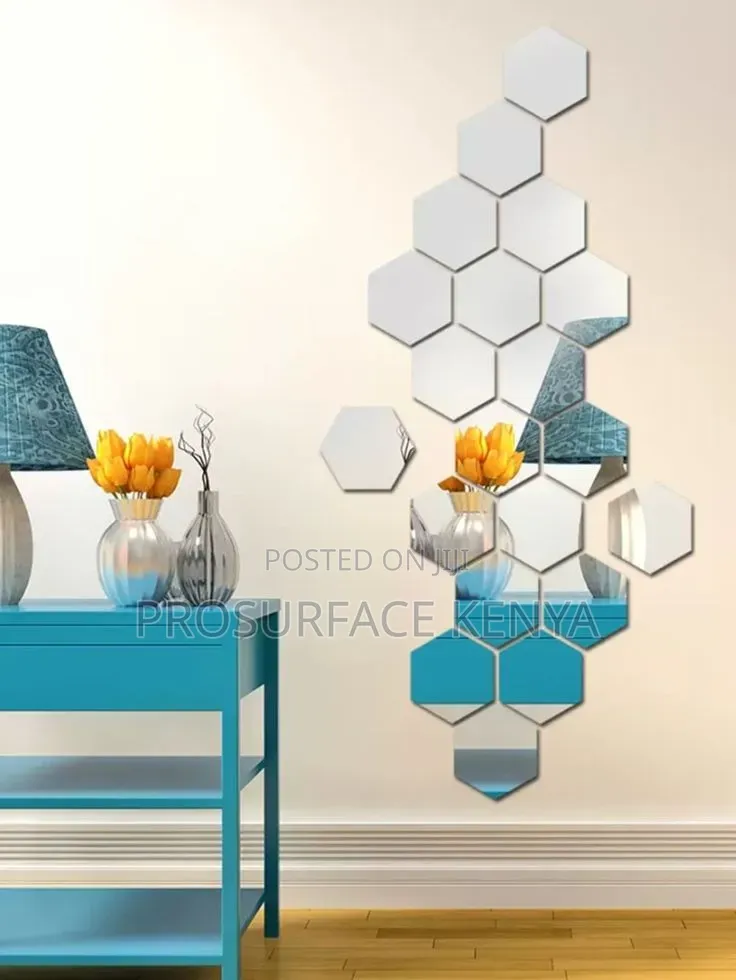 Hexagonal Mirrors Elegant Honeycomb Wall Décor