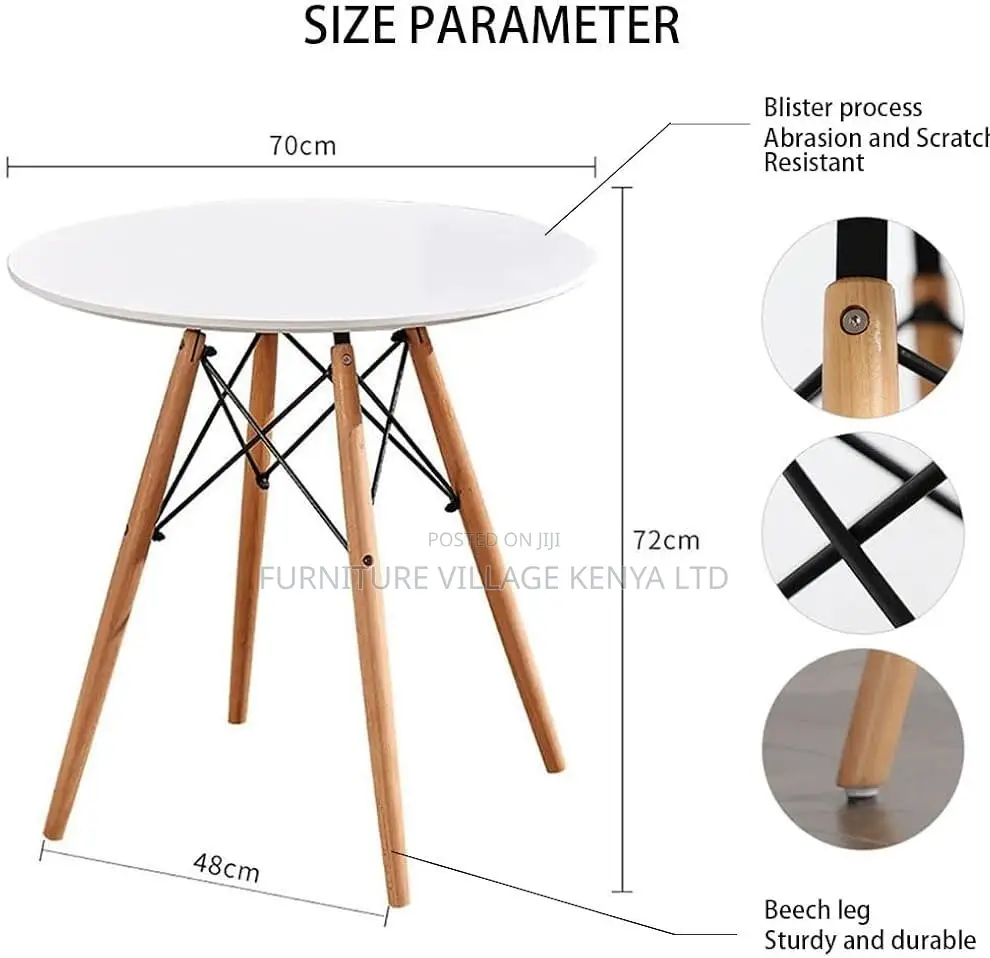 Dining Table; Round MDF/Wooden Frame High Dining Table