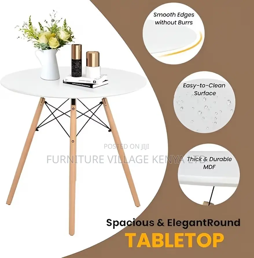 Dining Table; Round MDF/Wooden Frame High Dining Table